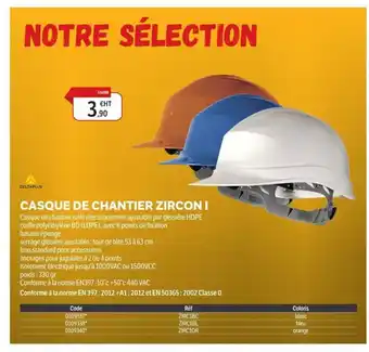 DomPro DELTAPLUS Casque de chantier zirconi offre