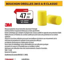 DomPro 3M Bouchon oreilles 3m e-a-r classic offre