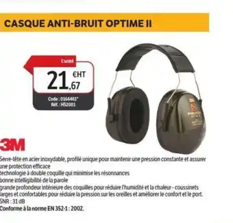 DomPro 3M Casque anti-bruit optime II offre