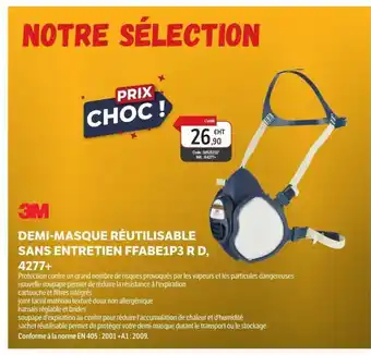 DomPro 3M Demi-masque réutilisable sans entretien ffabe1p3 r d, offre