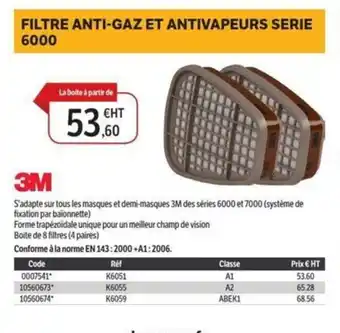 DomPro 3M Filtre anti-gaz et antivapeurs serie 6000 offre