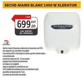 DomPro Seche-mains blanc 1400 w xlerator offre