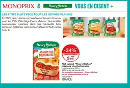 Monoprix FLEURY MICHON Plat cuisiné lasagnes végé bolognaise offre