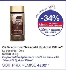 Monoprix NÉSCAFE SPÉCIAL FILTRE Café soluble offre