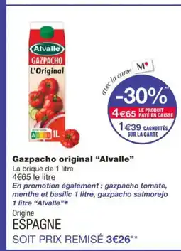 Monoprix ALVALLE Gazpacho original offre