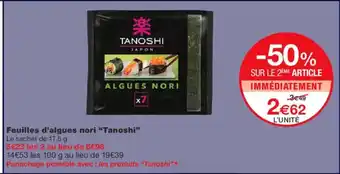 Monoprix TANOSHI Feuilles d'algues nori offre