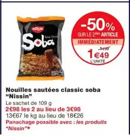 Monoprix NISSIN Nouilles sautées classic soba offre