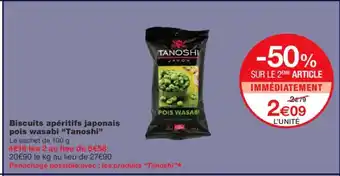 Monoprix TANOSHI Biscuits apéritifs japonais pois wasabi offre