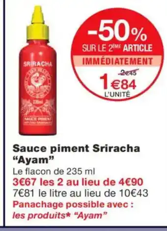 Monoprix AYAM Sauce piment Sriracha offre