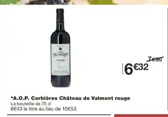 Monoprix A.O.P. Corbières Château de Valmont rouge offre