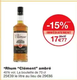 Monoprix CLÉMENT Rhum ambré offre
