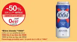Monoprix 1664 Bière blonde offre