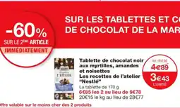 Monoprix NESTLÉ Tablette de chocolat noir aux myrtilles, amandes et noisettes offre