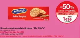 Monoprix MC VITIE'S Biscuits sablés anglais Original offre