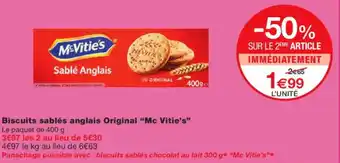 Monoprix MC VITIE'S Biscuits sablés anglais Original offre