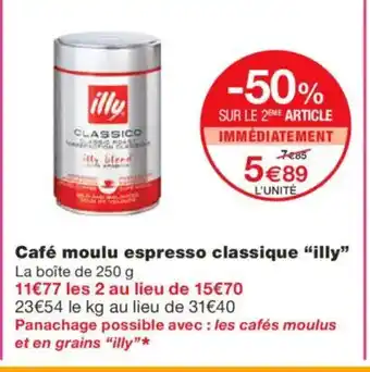 Monoprix ILLY Café moulu espresso classique offre