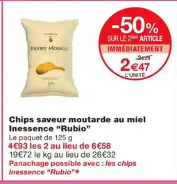 Monoprix RUBIO Chips saveur moutarde au miel Inessence offre