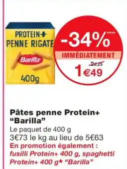 Monoprix BARILLA Pâtes penne Protein+ offre