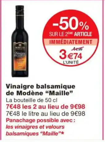 Monoprix MAILLE Vinaigre balsamique de Modène offre