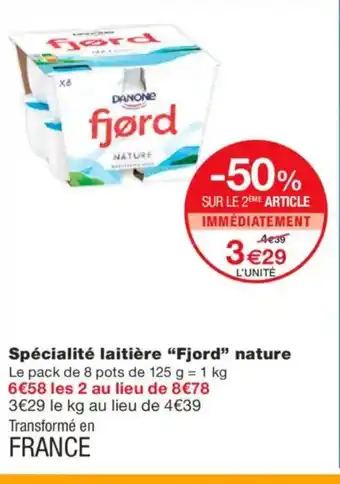 Monoprix FJORD Spécialité laitière nature offre