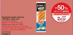 Monoprix SODEBO Sandwich méga viennois thon œuf offre