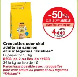 Monoprix FRISKIES Croquettes pour chat adulte au saumon et aux légumes offre