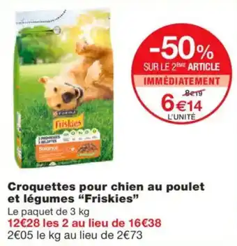 Monoprix FRISKIES Croquettes pour chien au poulet et légumes offre