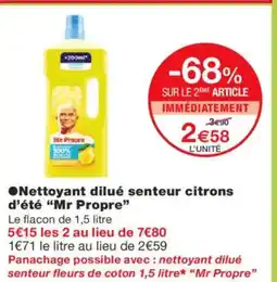 Monoprix MR PROPRE Nettoyant dilué senteur citrons d'été offre