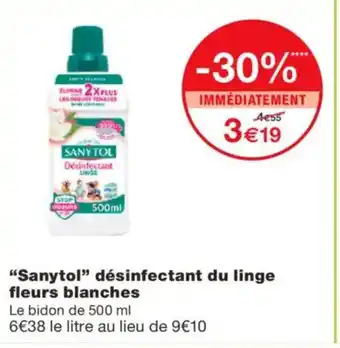 Monoprix SANYTOL désinfectant du linge fleurs blanches offre