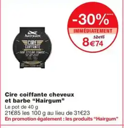 Monoprix HAIRGUM Cire coiffante cheveux et barbe offre