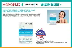 Monoprix COMPLEXE Complexe anti-âge, Collagène marin, Acide Hyaluronique, Coenzyme Q10 offre