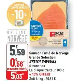 G20 BREIZH SAVEURS Saumon Fumé de Norvège Grande Sélection offre