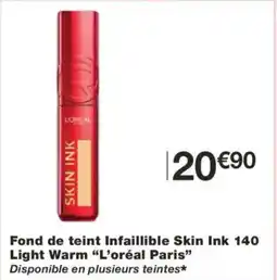 Monoprix L'ORÉAL PARIS Fond de teint Infaillible Skin Ink 140 Light Warm offre