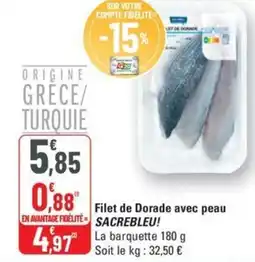 G20 SACREBLEU! Filet de Dorade avec peau offre