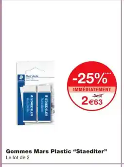 Monoprix STAEDLTER Gommes Mars Plastic offre