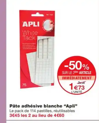 Monoprix APLI Pâte adhésive blanche offre