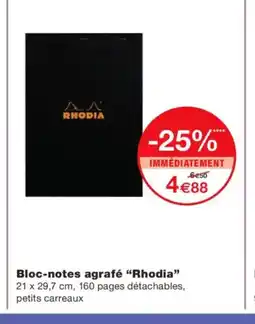 Monoprix RHODIA Bloc-notes agrafé offre