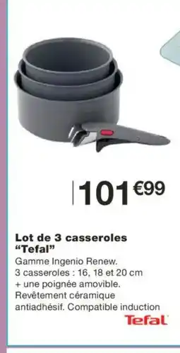 Monoprix TEFAL Lot de 3 casseroles offre