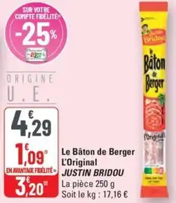 G20 Le Bâton de Berger L'Original JUSTIN BRIDOU offre