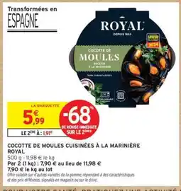 Intermarché Cocotte de Moules Cuisinées à la Marinière Royal offre
