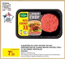 Intermarché 6 Burgers du Chef Nature 15% MG offre