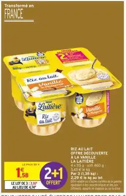 Intermarché Riz au Lait Offre Découverte à la Vanille La Laitière offre