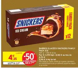 Intermarché BARRES GLACÉES SNICKERS FAMILY PACK X12 offre