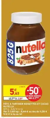 Intermarché Pâte À Tartiner Noisettes Et Cacao Nutella offre