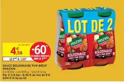 Intermarché Sauce Bolognaise Pur Boeuf Panzani offre
