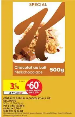 Intermarché CÉRÉALES SPÉCIAL K CHOCOLAT AU LAIT offre