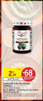 Intermarché Tapenade d'olives noires Florelli offre