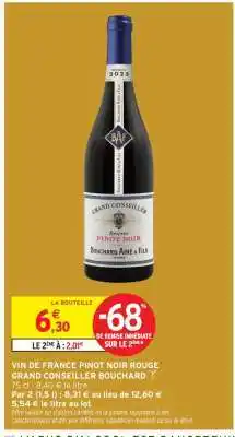 Intermarché Vin de France Pinot Noir Rouge Grand Conseiller Bouchard offre