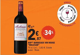 E.Leclerc Express MALESAN Aop bordeaux vin rouge offre