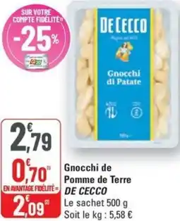 G20 Gnocchi de Pomme de Terre DE CECCO offre